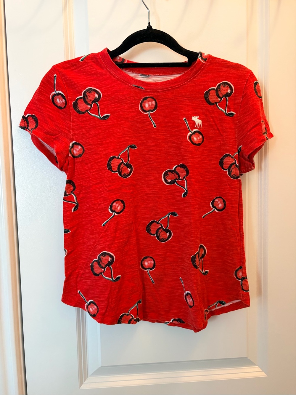 Abercrombie Kids Red Cherry Allover Print Tee Size 11-12
